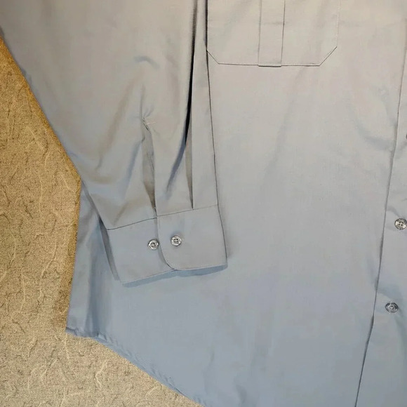 Gold Star Men's Wash N Wear Blue Long Sleeve Uniform Dress Shirt Size  2XL - Picture 6 of 14